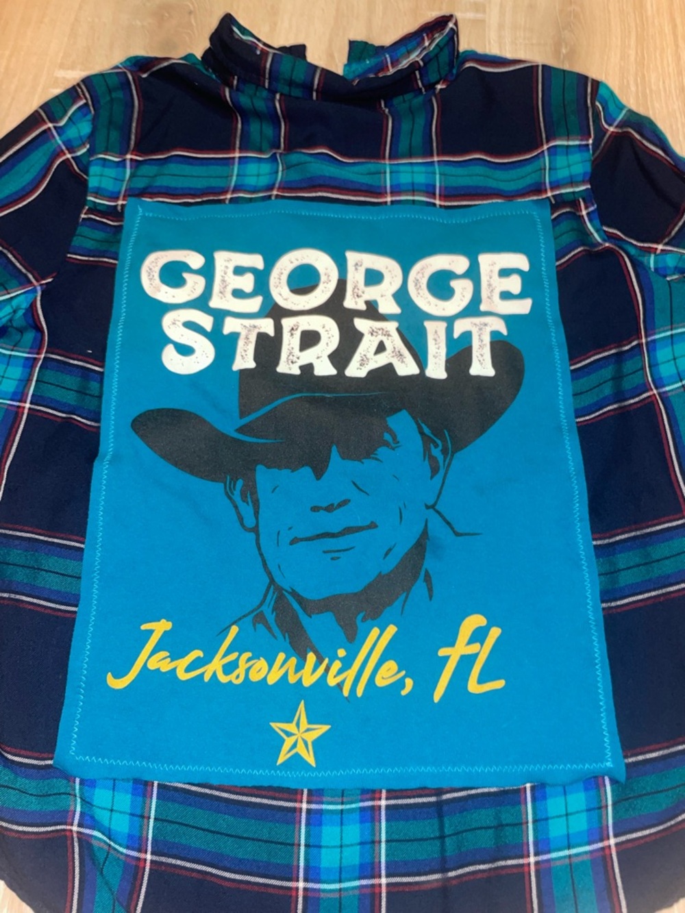 Upcycled Time and Tru George Strait Plaid Button-Down Shirt - Picture 12 of 16
